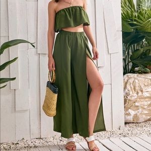Tube Top & Wide Leg Pants Set